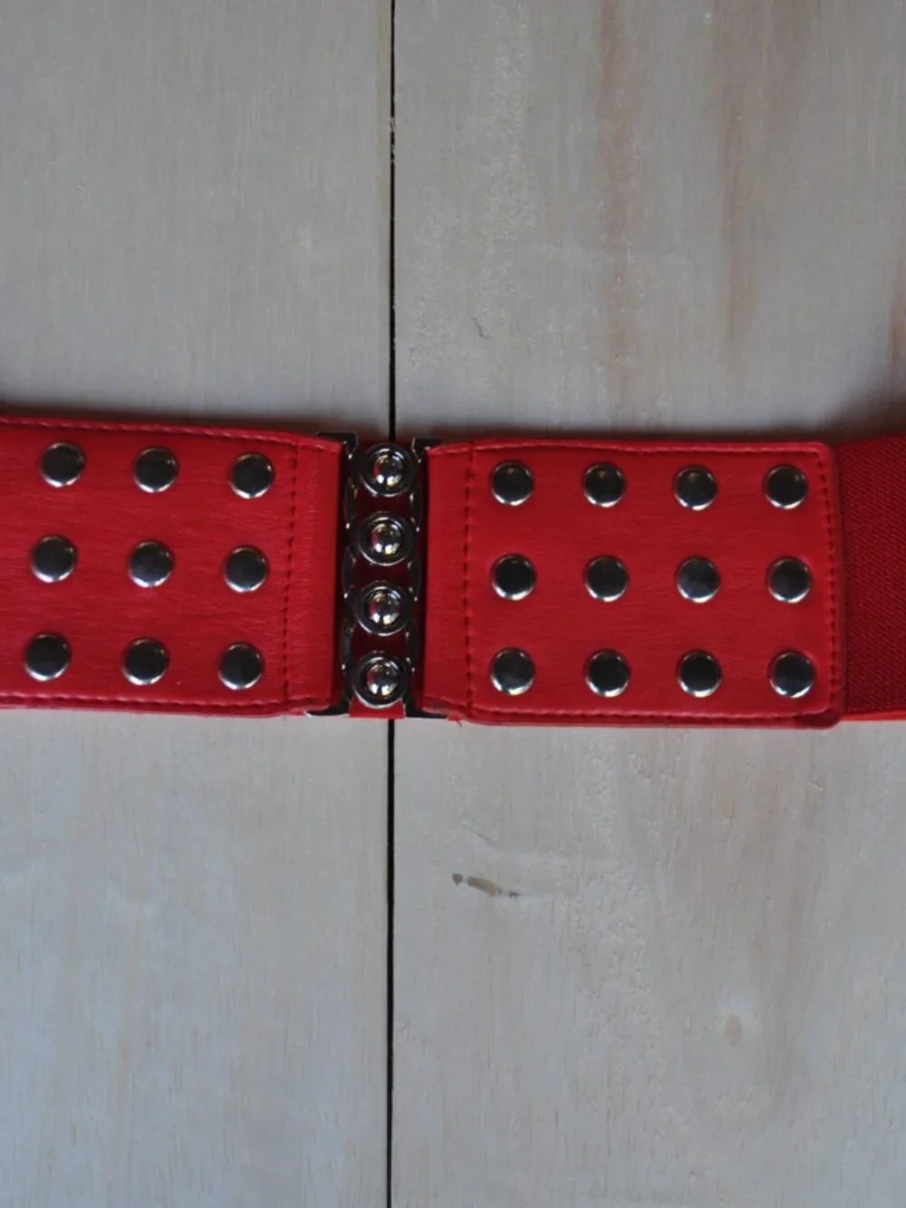 Women's Belt High Waist Wide Red and Black Elastic Punk Style belt lot of 2